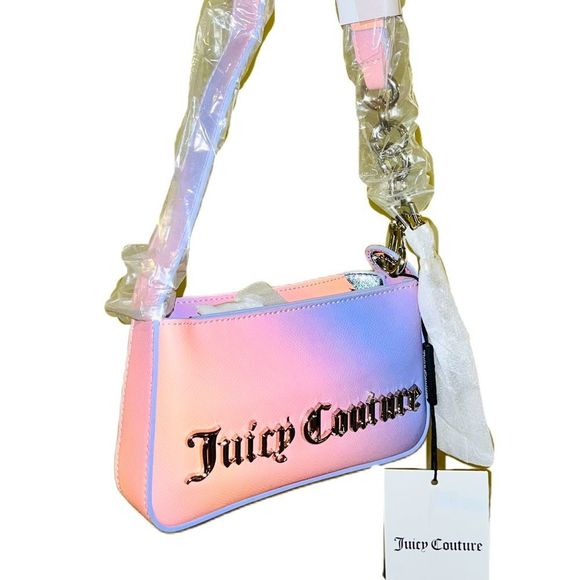 Juicy Couture, Bags, Juicy Couture Jasmine Mini Hobo Shoulder Bag Lilac  Peach Ombr Fauxleather Htf